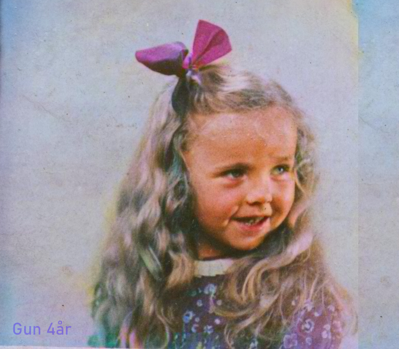 Gun, min mor, 4 år.
